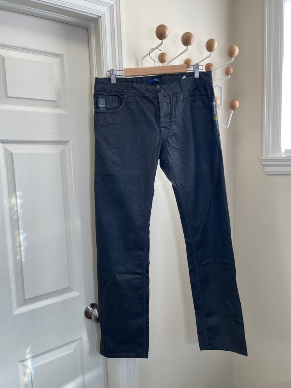 G-Star Originals - Straight Legged Denim Jeans Waxy Covered - Black 34x34